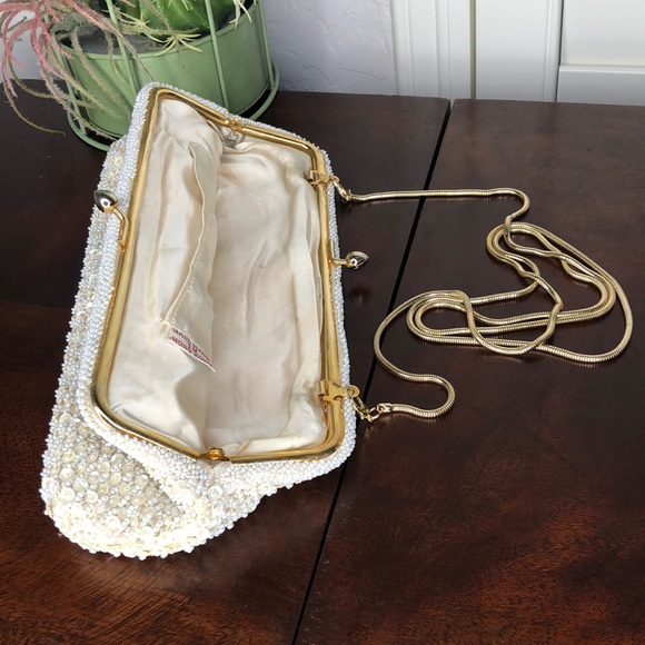 Iridescent Sequins & Seed Bead Crossbody /Clutch - Picture 8 of 12